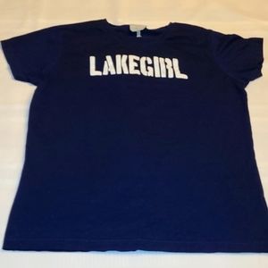 Women's LakeGirl T-Shirt Navy Blue Size Large
